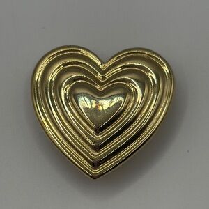 Vintage 80’s Radiant Gold Heart Brooch